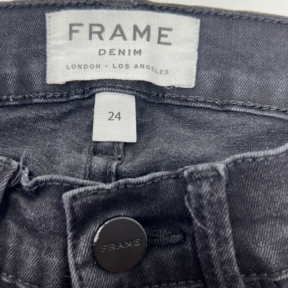 FRAME Denim Le Skinny de Jeanne Size 24 Black - Picture 6 of 6
